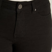 Jeans Negro Elasticidad Baja Sin Forro Calce Ajustado Tela Denim