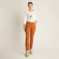 Jeans Terracota Elasticidad Baja Sin Forro Calce Normal Tela Denim