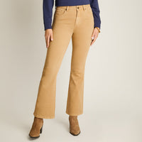 Jeans Camel Elasticidad Baja Sin Forro Calce Normal Tela Denim