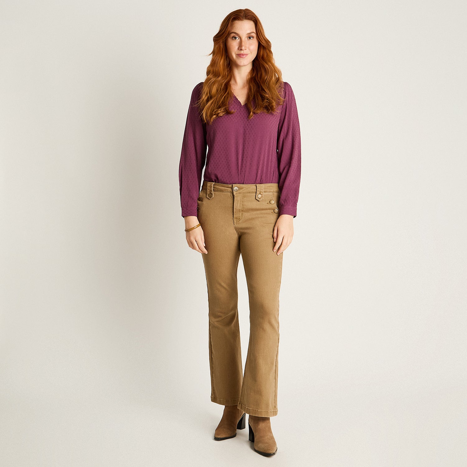 Jeans Camel Elasticidad Media Sin Forro Calce Normal Tela Denim