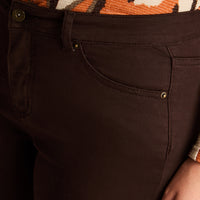 Jeans Cafe Elasticidad Media Sin Forro Calce Normal Tela Denim