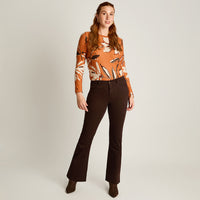 Jeans Cafe Elasticidad Media Sin Forro Calce Normal Tela Denim