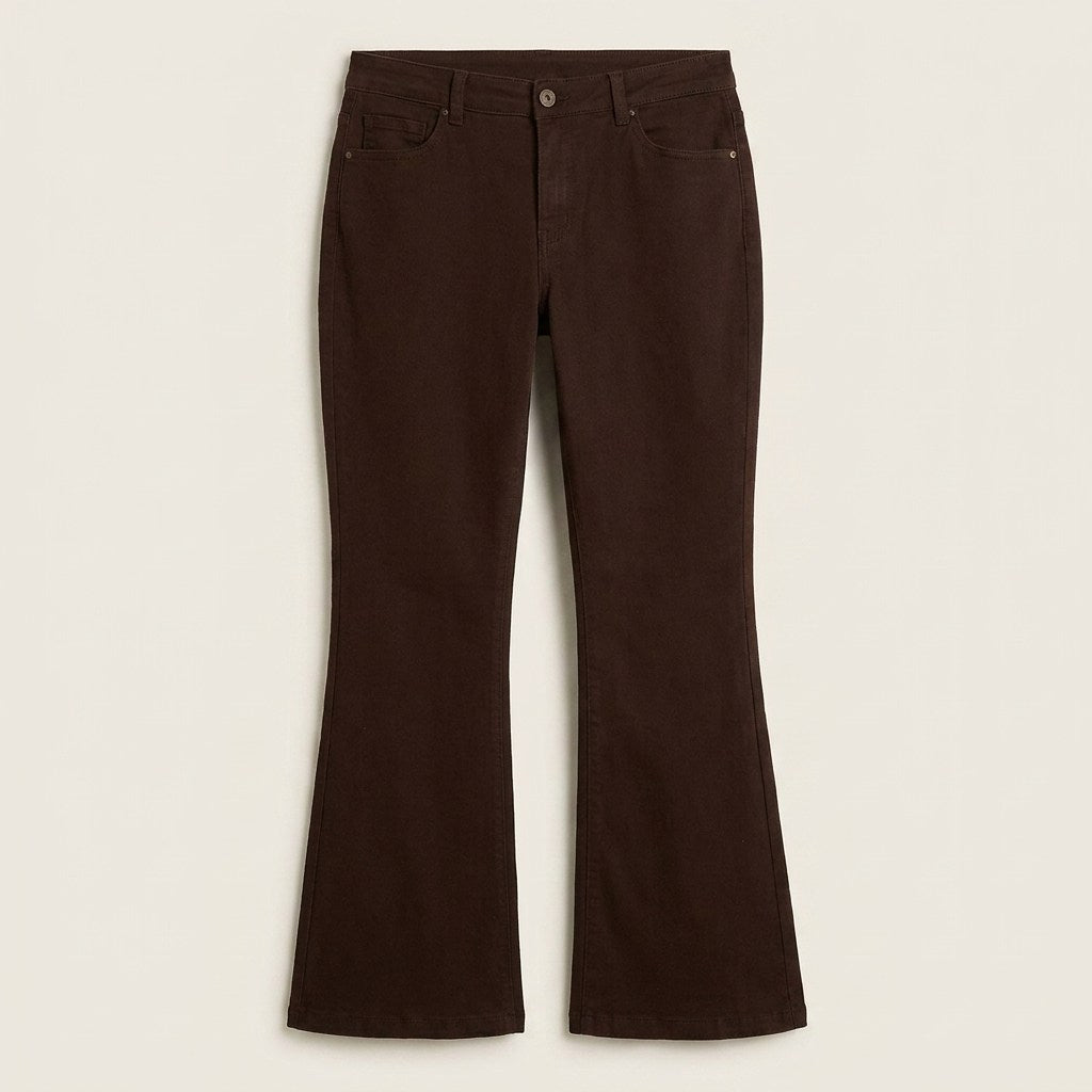 Jeans Café Corte Flare en Denim en plano