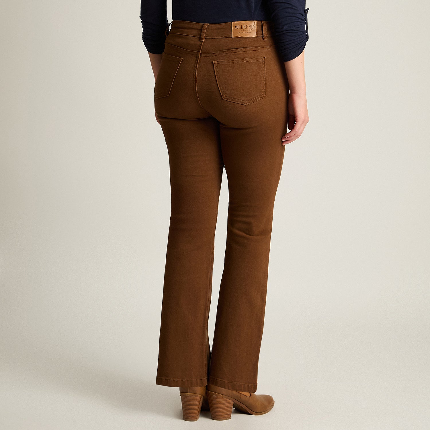 Jeans Camel Elasticidad Media Sin Forro Calce Normal Tela Denim
