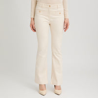 Jeans Flare 3 Botones Amarillo