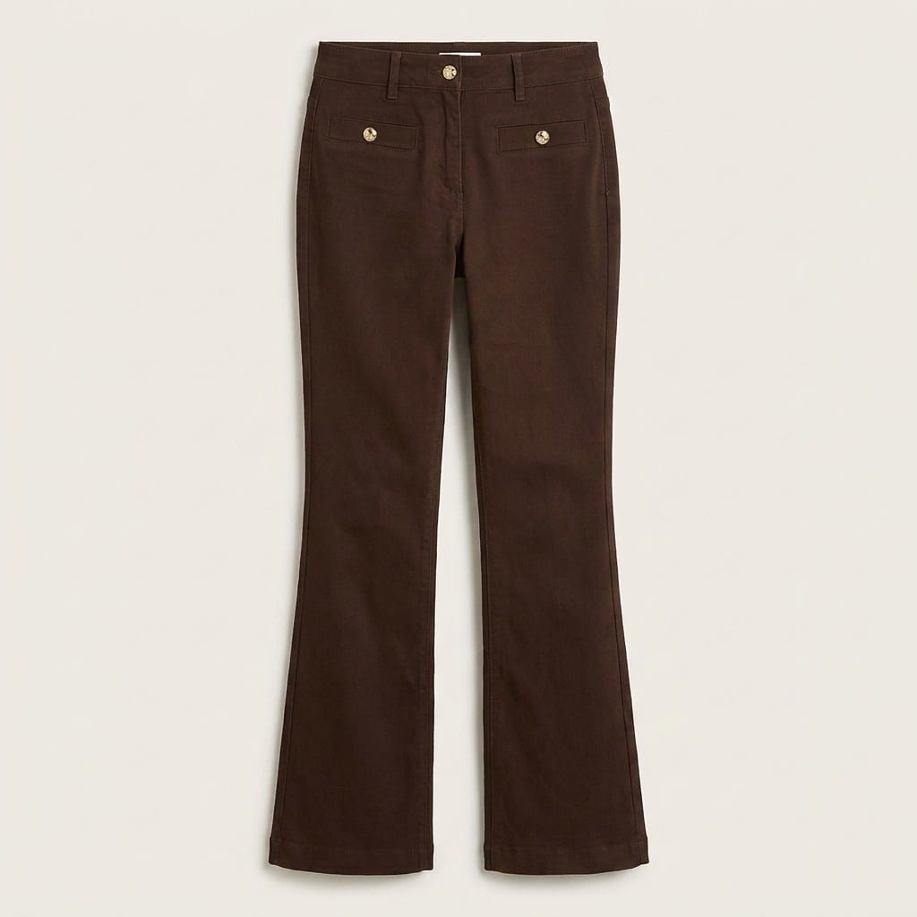 Jeans Flare 3 Botones Café en plano