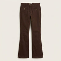 Jeans Flare 3 Botones Café en plano