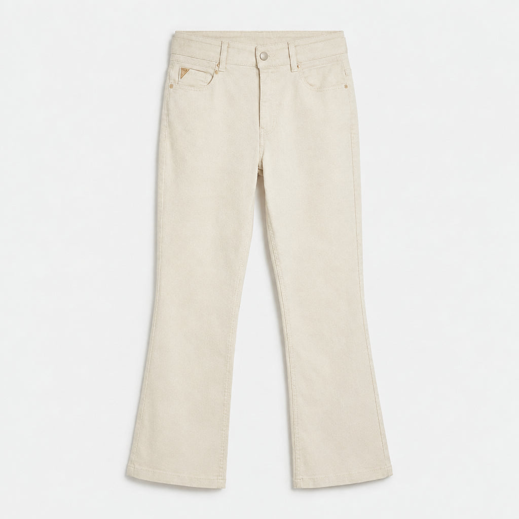 Jeans Flare Beige en plano 