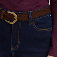 Jeans Coulotte con Cinturón Azul