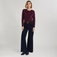 Jeans Coulotte con Cinturón Azul