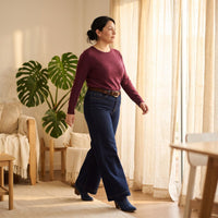 Jeans Culotte con Cinturón Azul lifestyle
