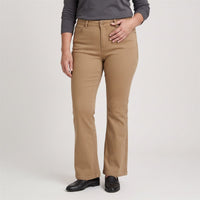 Jeans Flare un Botón Beige en modelo adulta