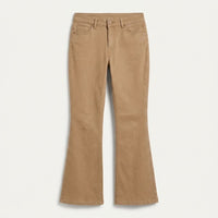 Jeans Flare un Botón Beige en plano