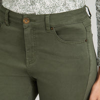 Jeans Flare un Botón Verde