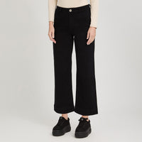Jeans Culotte un Botón Negro