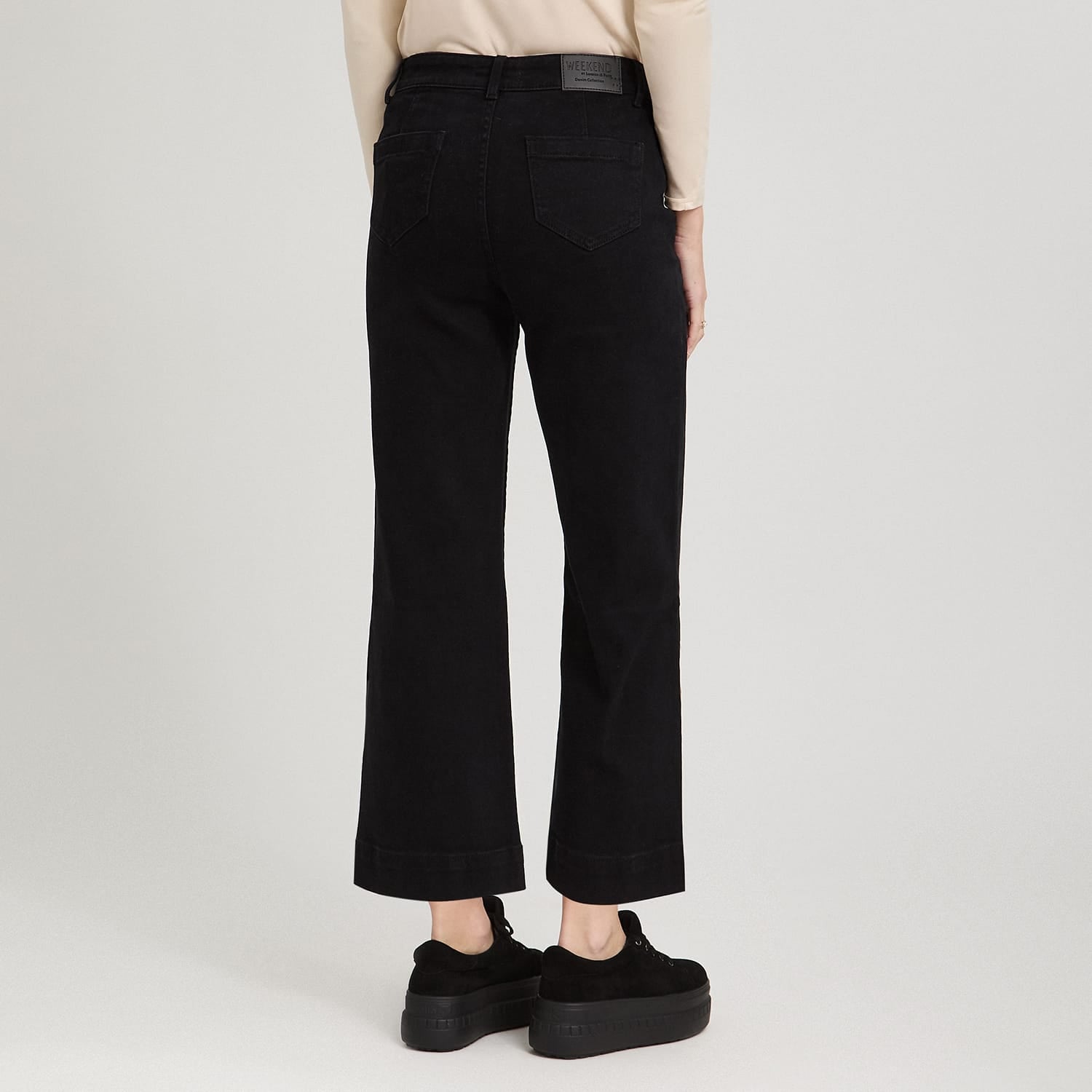 Jeans Culotte un Botón Negro