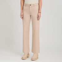 Jeans Culotte un Botón Camel