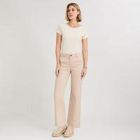 Jeans Culotte un Botón Camel