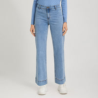 Jeans Culotte un Botón Celeste