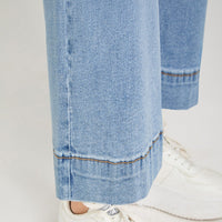 Jeans Culotte un Botón Celeste