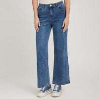 Jeans Wideleg Control de Abdomen Azul
