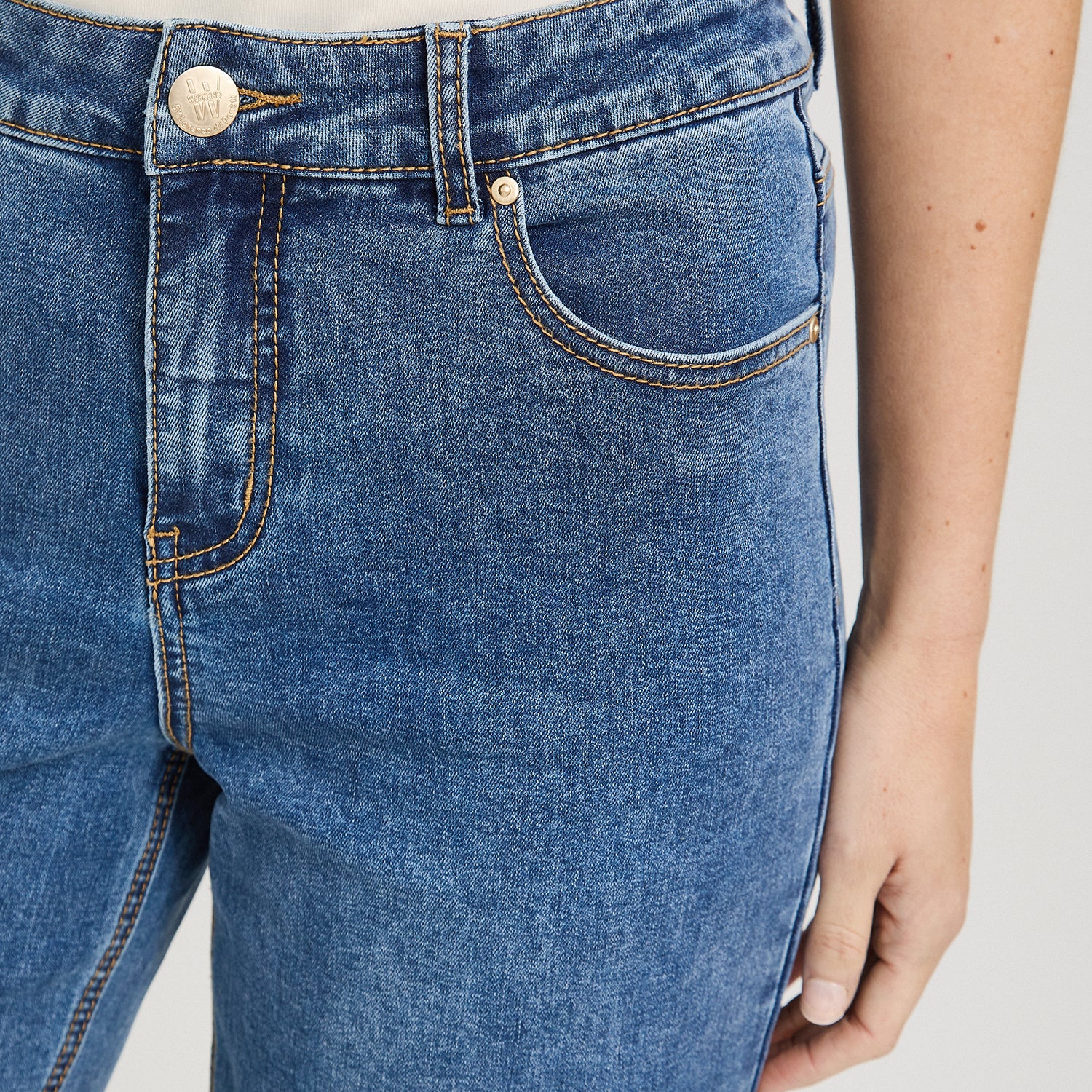 Jeans Wideleg Control de Abdomen Azul