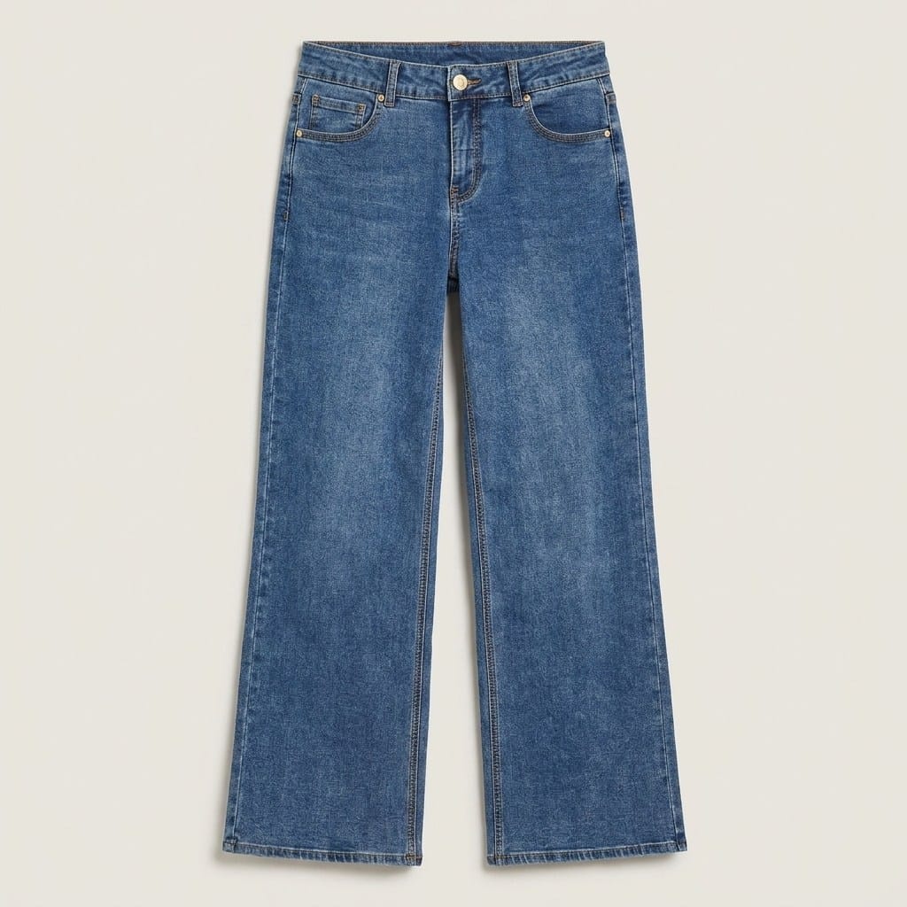 Jeans Wideleg Control de Abdomen Azul en plano