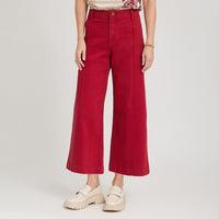 Jeans Culotte un Botón Rojo