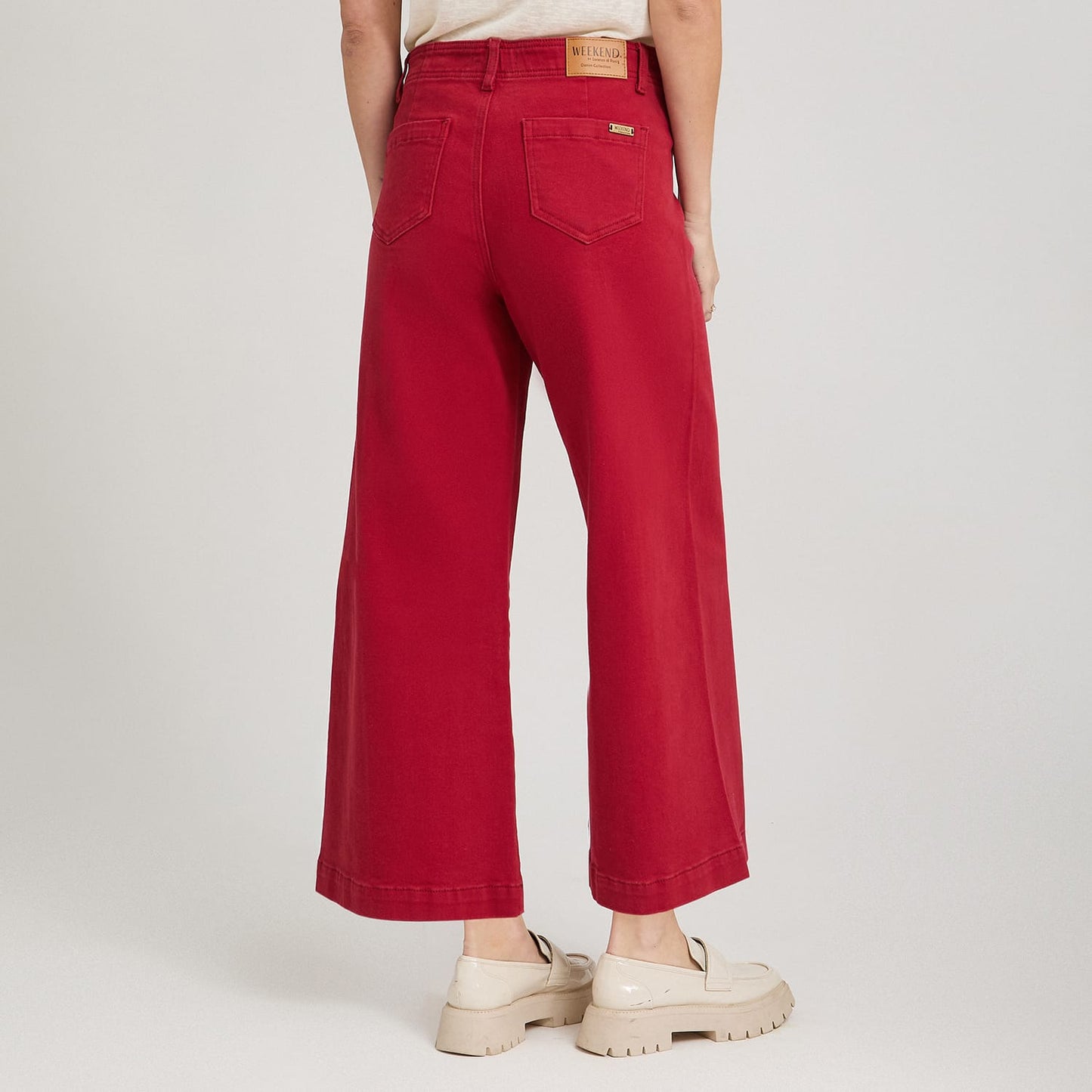Jeans Culotte un Botón Rojo
