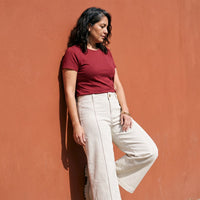 Jeans Culotte un Botón Crudo lifestyle