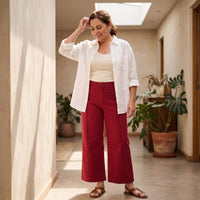 Jeans Culotte un Botón Rojo lifestyle