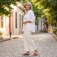 Jeans culotte con Terminación bordada lifestyle