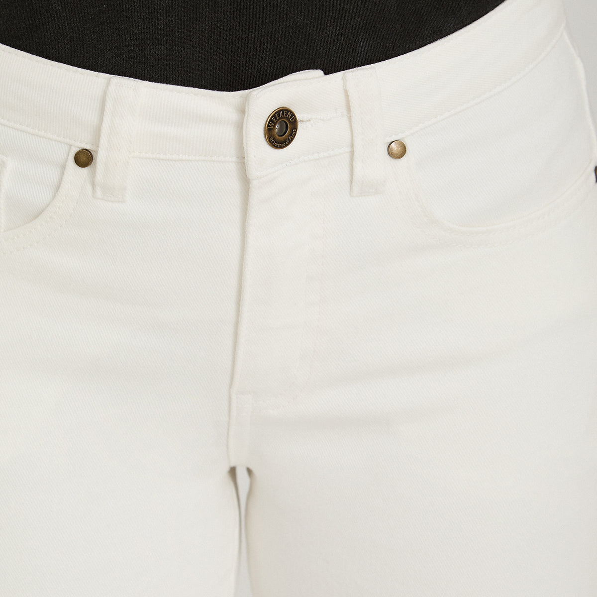 Jeans Culotte un Botón Crudo