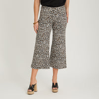 Jeans Culotte un Botón Camel