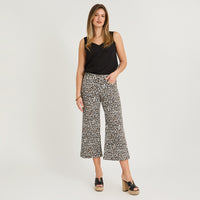 Jeans Culotte un Botón Camel