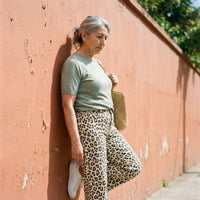 Jeans Culotte un Botón Camel lifestyle