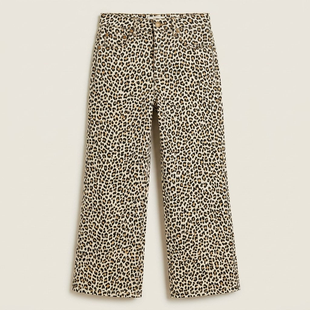 Jeans Culotte un Botón Camel en plano