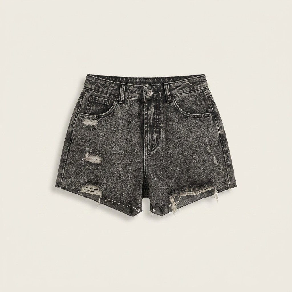 Short mom denim rígido | Acuarela en plano