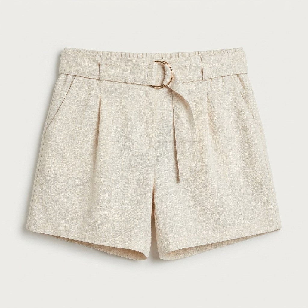 Bermuda Beige Cinturón en plano