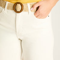 Bermuda Blanco Corto Baja elasticidad Calce Normal