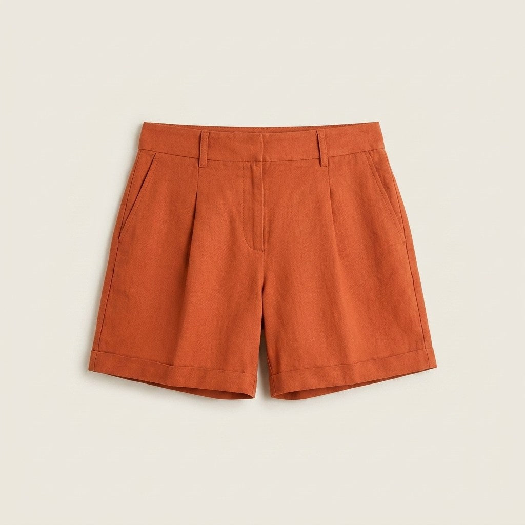 Bermuda Terracota Corto No Elasticado Calce Normal en plano