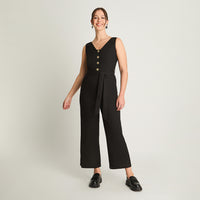 Enterito Con Lazo Y Botones Palazzo Negro Curvi