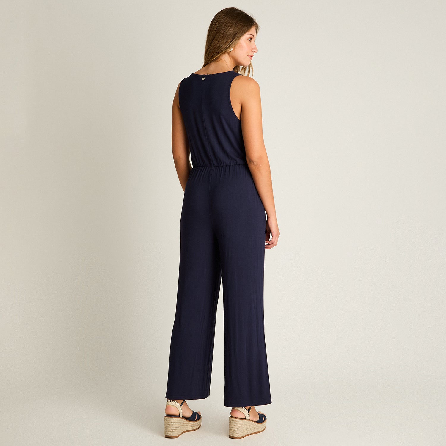 Enterito Sin Mangas Azul Elasticidad Media Calce Normal