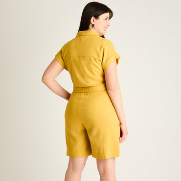 Enterito Manga Corta Mostaza No Elasticado Calce Normal