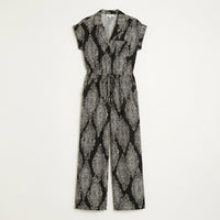 Enterito Negro Wide leg con Bolsillos en plano