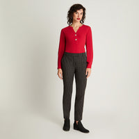 Pantalón Slim Print Negro Curvi