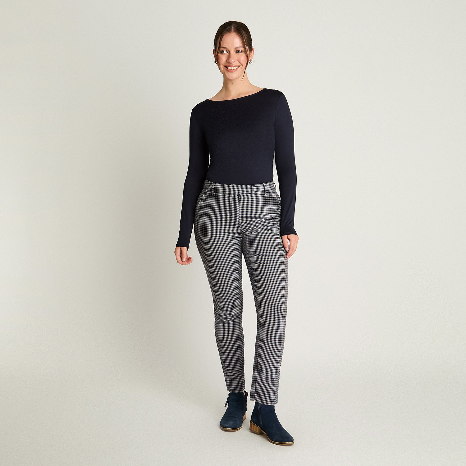 Pantalón Slim Print Azul Curvi