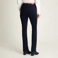 Pantalón De Cotele 5 Bolsillos Con Cinturón Azul