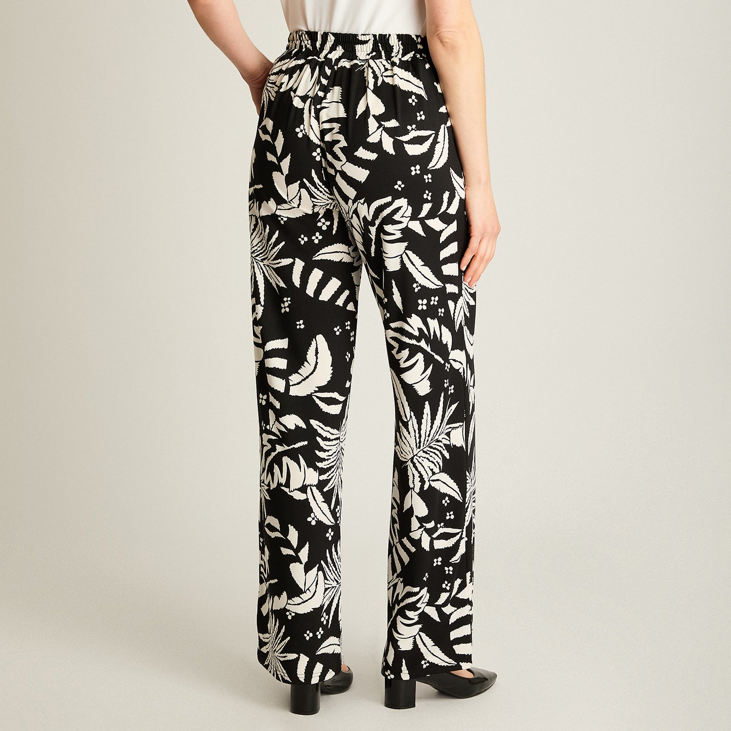 Pantalón Palazzo Casual Crudo Estampado