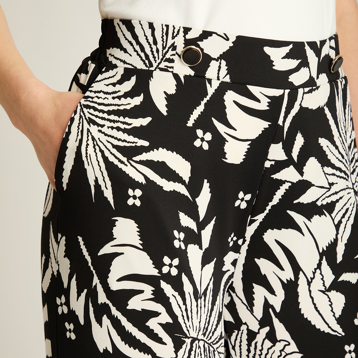 Pantalón Palazzo Casual Crudo Estampado